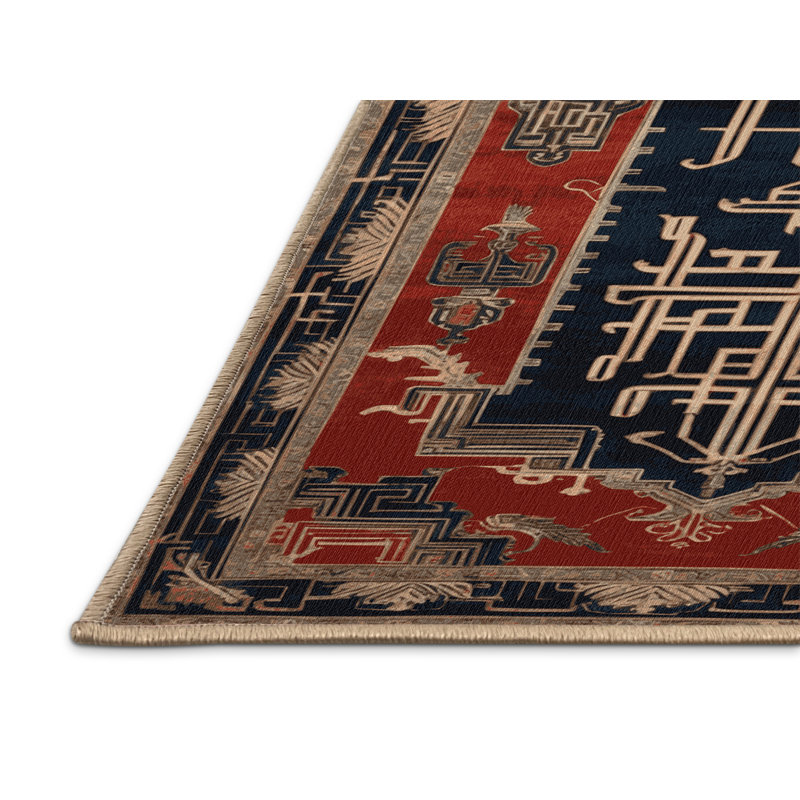Tapis art déco brun lavable à la machine, Rectangulaire 2 pi x 3 pi