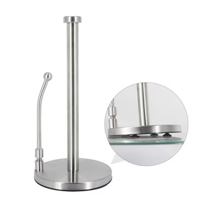 Porte-essuie-tout autoportant en acier inoxydable