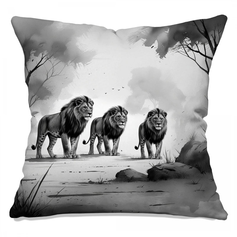 Coussins décoratifs Three Lions, 16 x 16 pouces