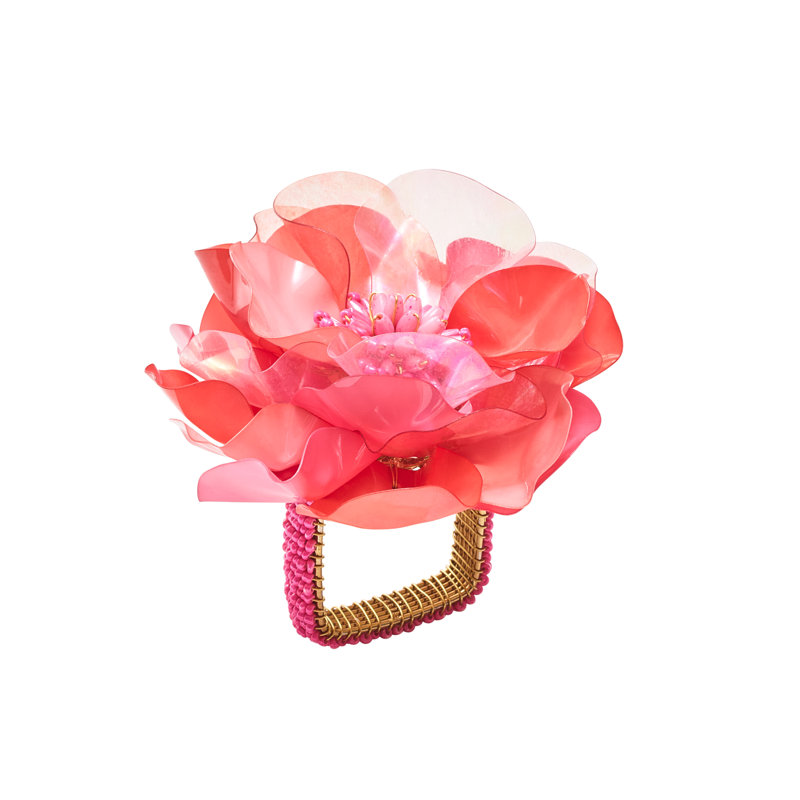 Gardenia Napkin Ring, Red/Pink