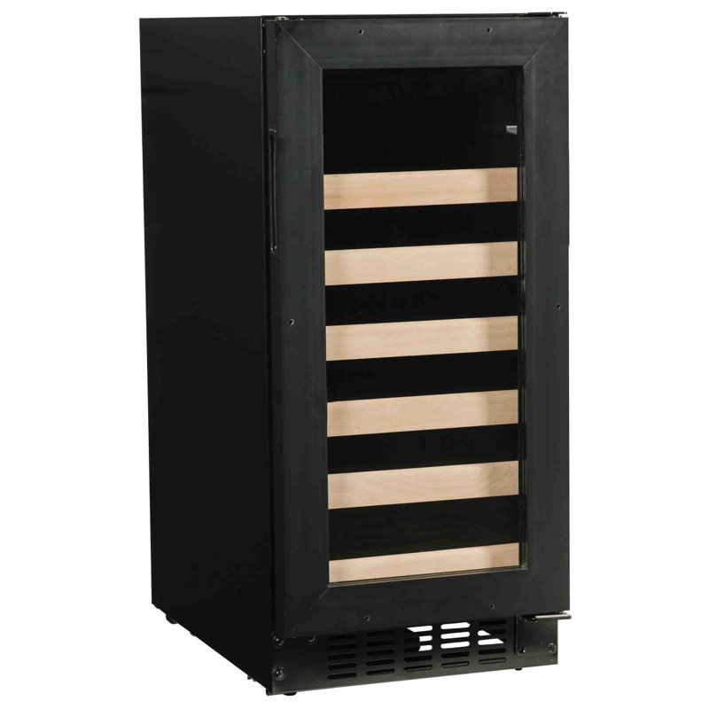 30 Bottle Single Zone Freestanding Wine Refrigerator, Black