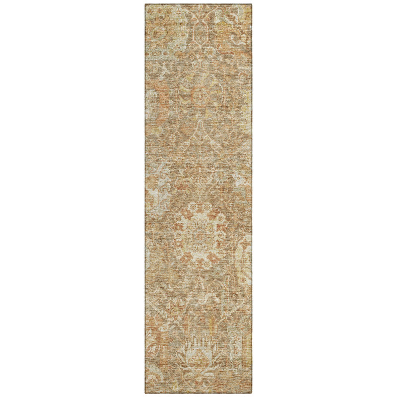 Verona Brown Washable Indoor-Outdoor Rug - , 2'3" x 7'6"