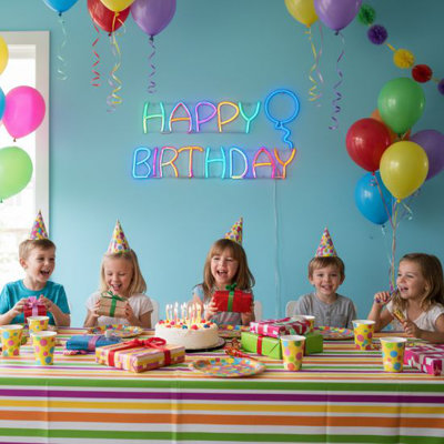 Happy Birthday with Balloon Sign