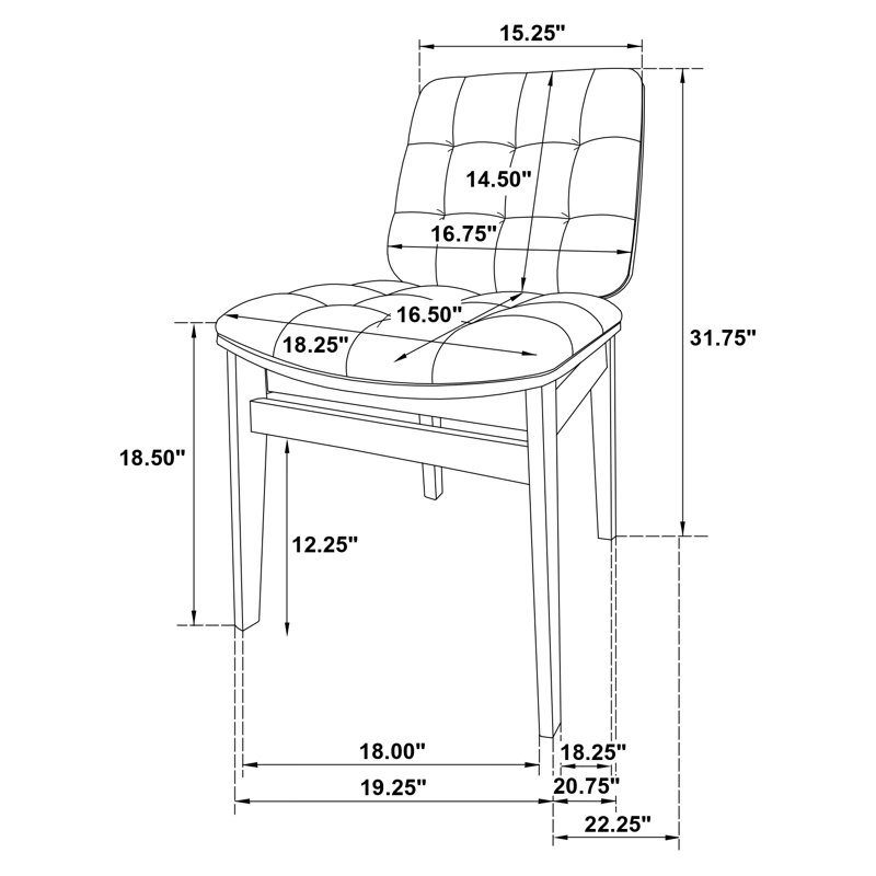 Chaise d'appoint rembourrée Redbridge, Crème, Chêne naturel