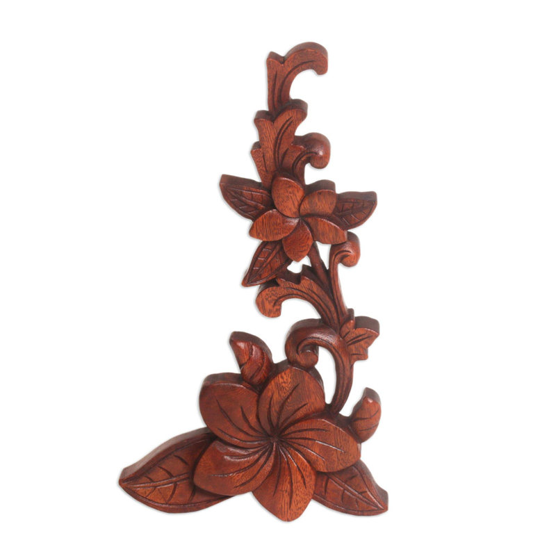 Handmade Traditional Plants & Flowers Wall Decor on Solid Wood