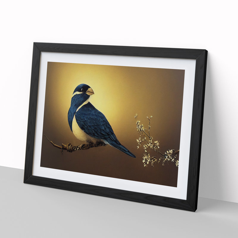 Contemporary Bird - Framed Print, Black, 46cm H x 64cm W x 2cm D