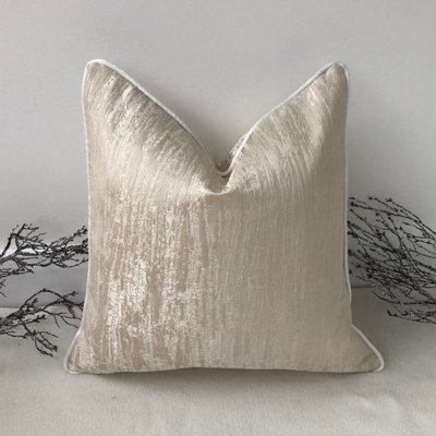 Abstract Cream Square Cushion Cover
