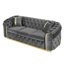 Canapé Chesterfield 90,6 pouces avec boutons capitonnés et 2 coussins-118045618