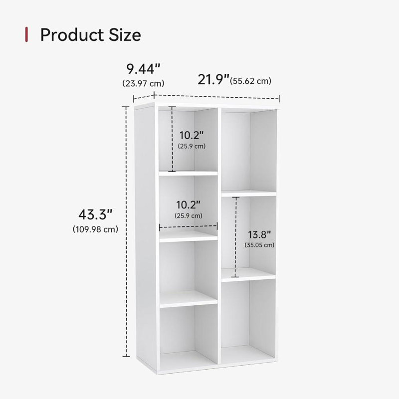 Manufactured Wood Shelving Unit, 110cm H x 55cm W x 24cm D