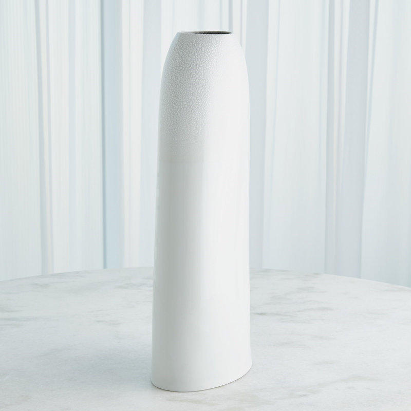 Terra Porcelain China Table Vase, 25.25" H x 10.25" W x 6.5" D, White
