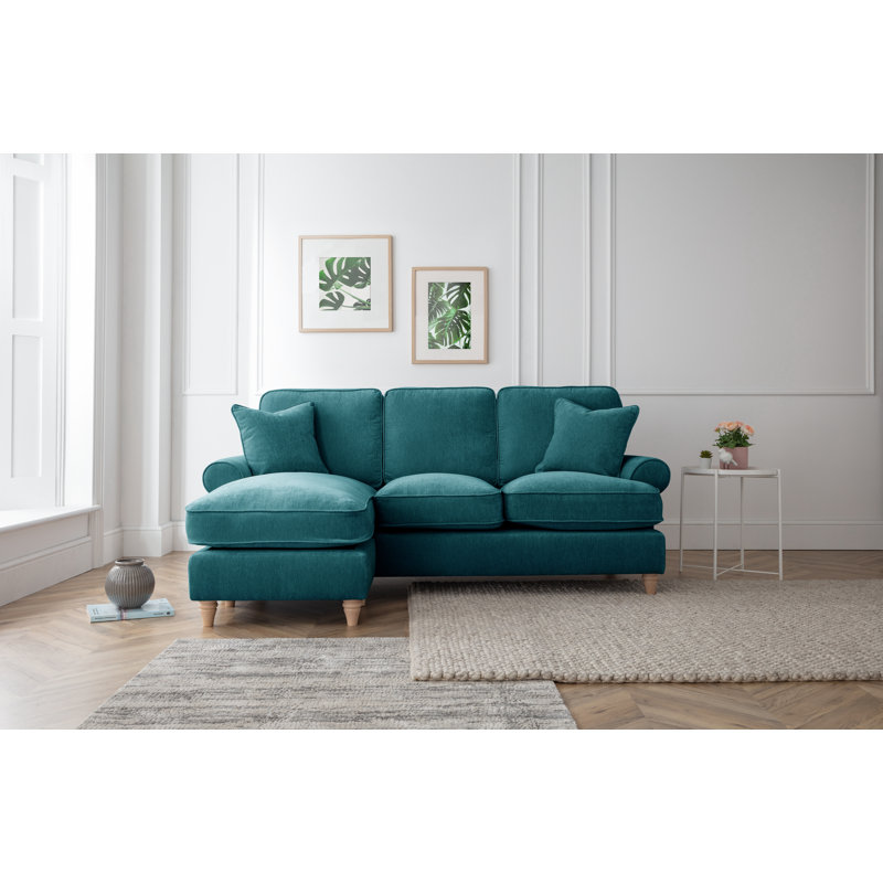 Longfellow 3 Seater Sofa & Chaise, Emerald