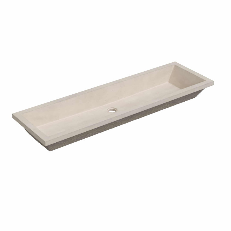 Arcata 48" Undermount Concrete Trough Bathroom Sink, Sand