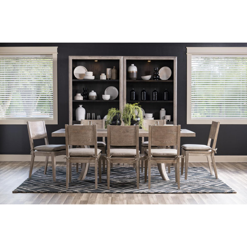 Gray Wood Side Chair with Removable Cushion