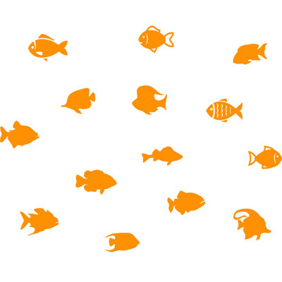 Décalcomanie murale "school of fish version 2" (ensemble de 14) Boley