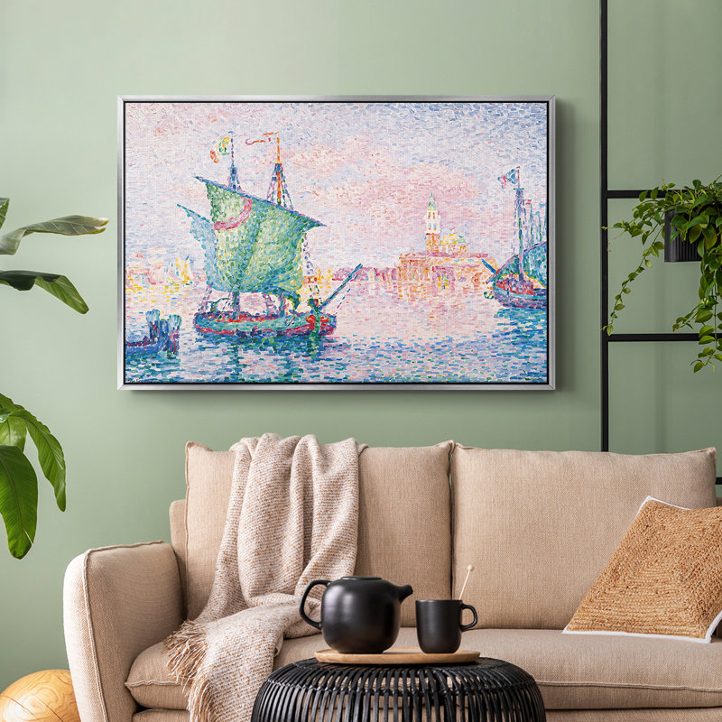 Venise, nuage rose, 1909 - Paul Signac, toile tendue avec châssis, 24 po x 36 po, Argent
