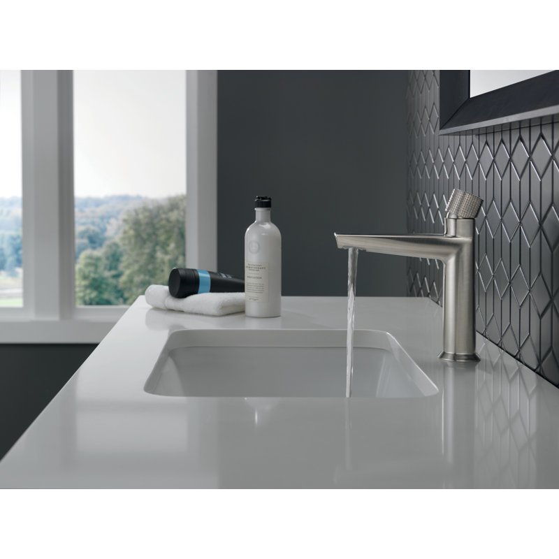 Robinet de salle de bain monotrou avec ensemble de drain Galeon, Acier inoxydable Lumicoat