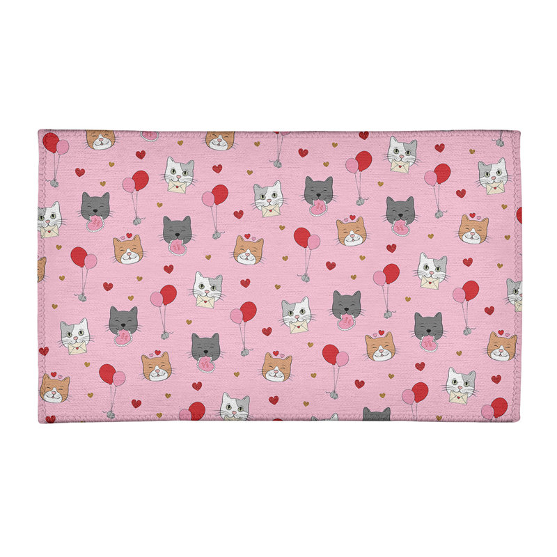Tapis rose/rouge/gris fait main, Rectangle 2 pi x 3 pi