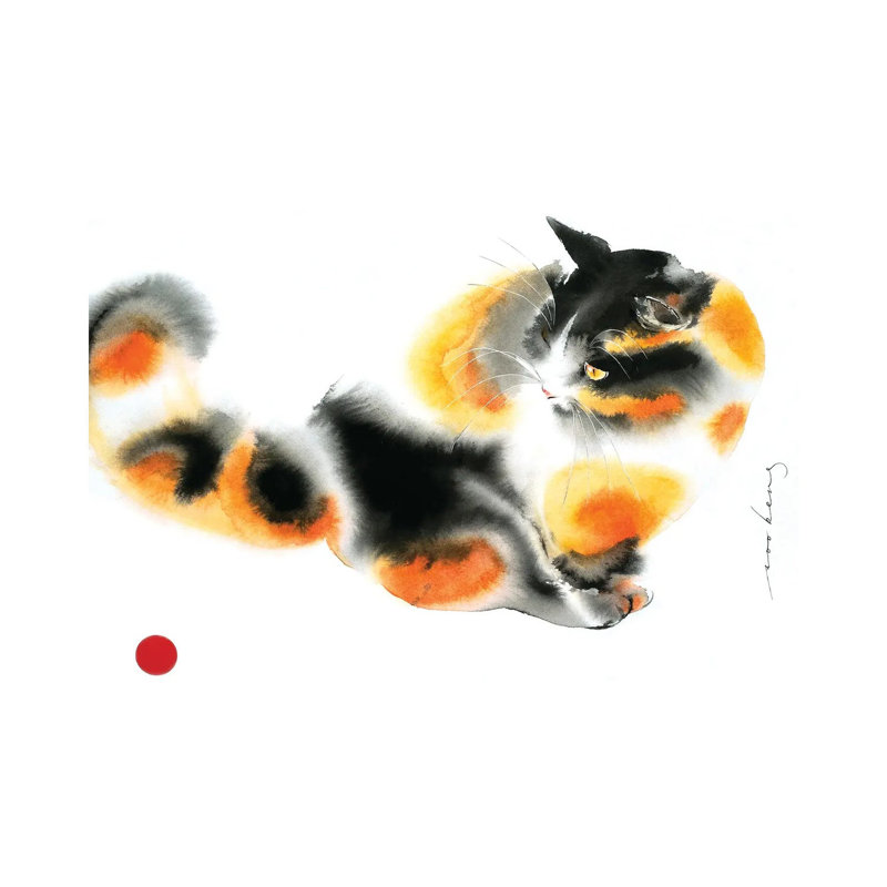 Gingery Cat by Soo Beng Lim - Wrapped Canvas Print, 30.48cm H x 45.72cm W x 1.905cm D