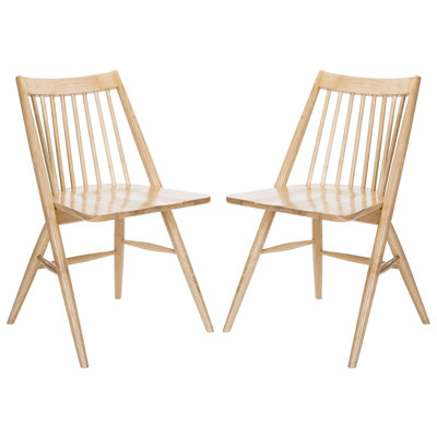 Chaise d'appoint à dossier avec lattes en bois massif Kloss