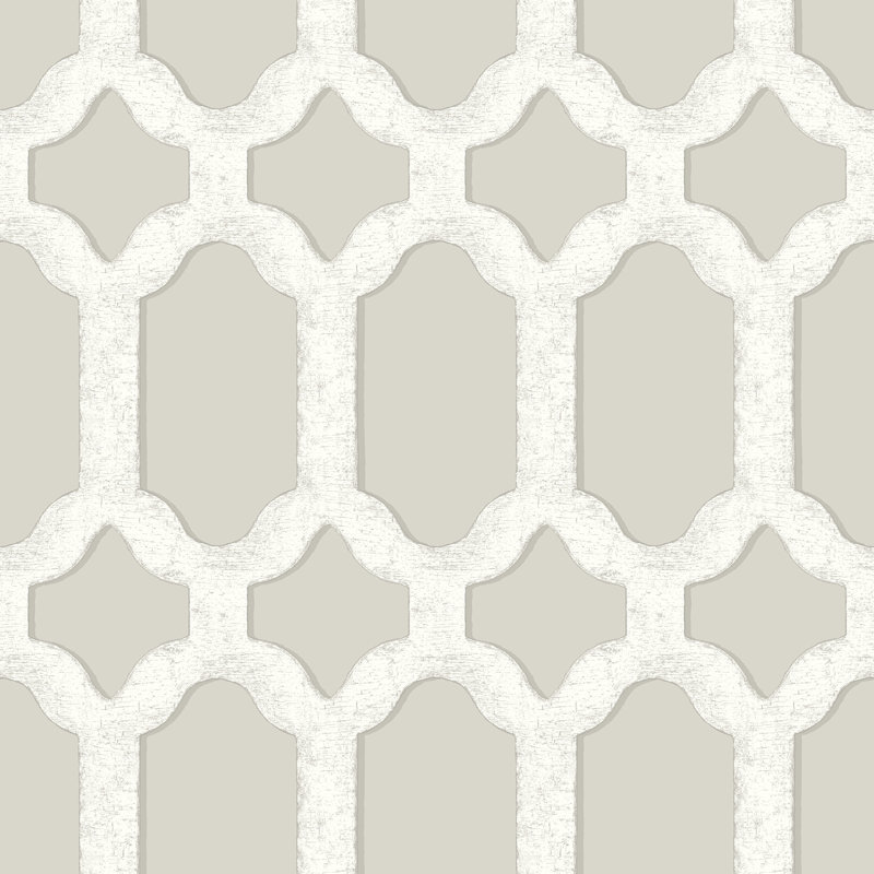 Papier peint treillis cerfeuil, Gris