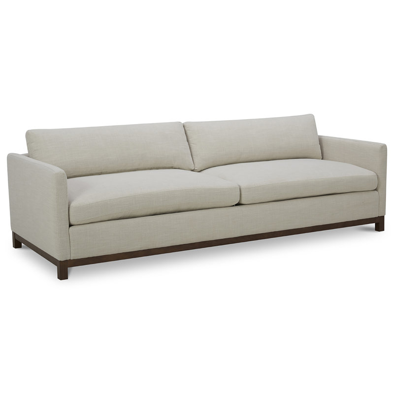 Canapé rembourré Liz, Gris chiné, Marron foncé, H 32,28 po x l 84,25 po x P 39,37 po