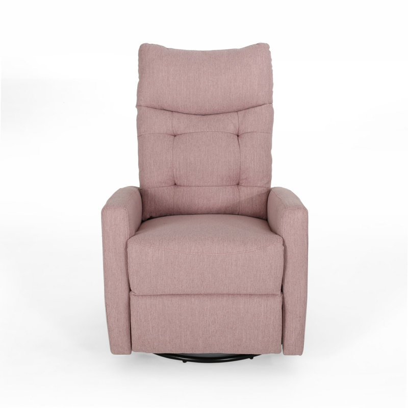 Fauteuil inclinable et pivotant avec dossier et bouton-poussoir rose