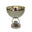 Bol décoratif Chery, anneau ouvert, finition argentée, verre crème 10 pouces
