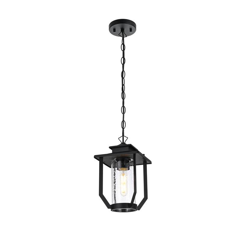 Luminaire suspendu d'extérieur noir Alfonsina 7 pouces
