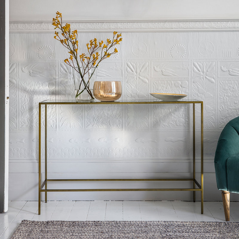Sandlin 110cm Glass Top Console Table