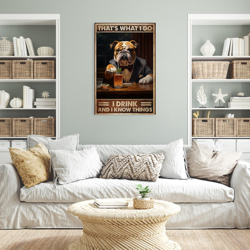 Marise Bulldog I Drink, H 20 po x l 16 po x P 1,25 po