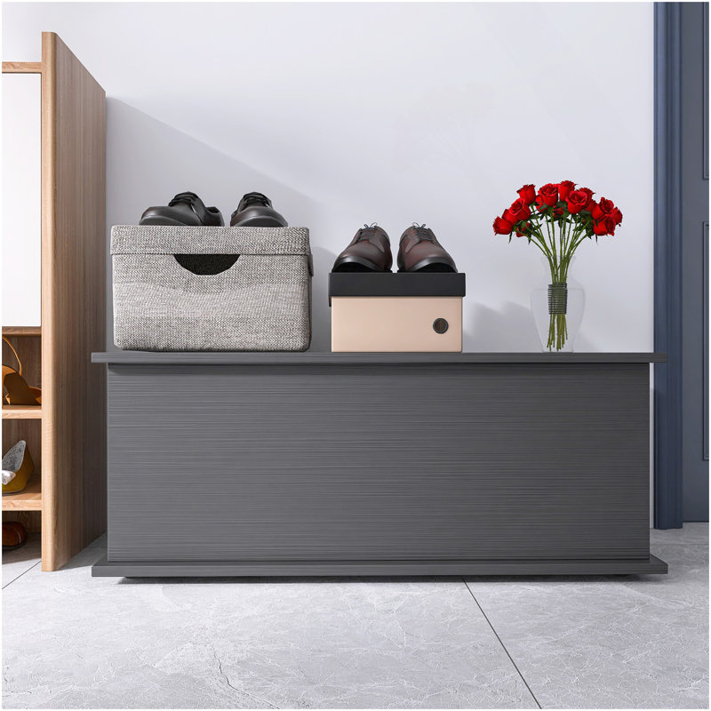 Storage Chest Trunk, Lift Top Wood Box For  Entryway Bench Organizer Home Furniture, Black