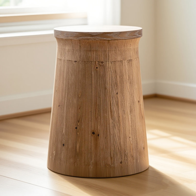 Wabi-Sabi Style Retro Fir Side Table