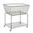 Metal Deep Set Wire Basket Gray Storage Cart with Wheels