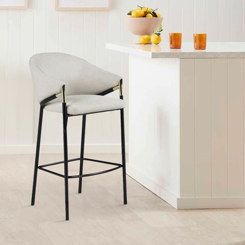 Garrion Upholstered Counter Stool with Metal Frame, Bar Stool (29.75” Seat Height)