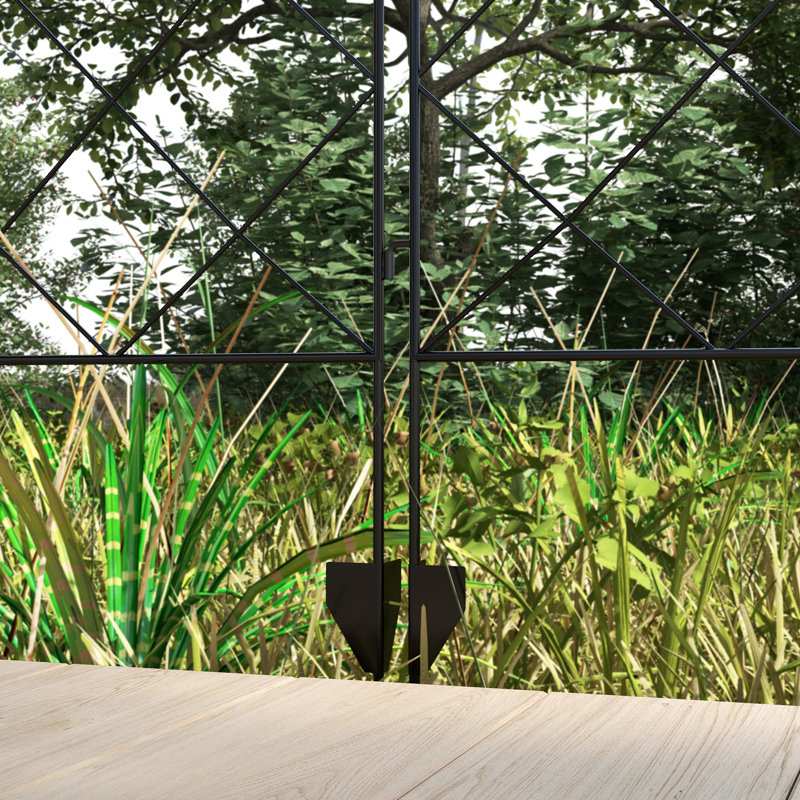 Flinton 110cm H x 348cm W Metal Fence Panels Included