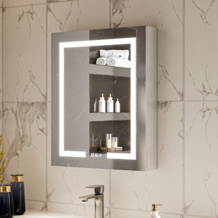 Led Lighting Medicine Cabinet With 3 Adjustable Shelves Recessed Or Surface Mounted Left Hand