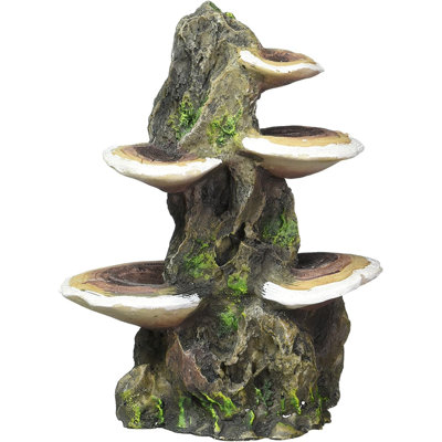 Déco-réplique tronc d'arbre avec étagère champignon - moyen