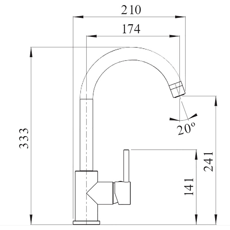 Envoy Single Lever Monobloc Tap, Antique Brass