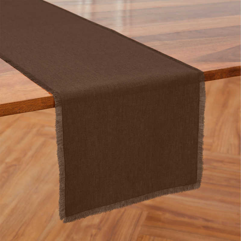 Fringe - 100% Pure Linen Table Runner, Natural, 72" x 14" Rectangle