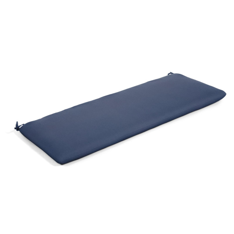Casual Cushion Outdoor Bench Cushion, Sunbrella Fade & Water Resistant for Porch Swings, Garden Benches & Settees, 48"W x 18"D, 2.5" thick, Reversible, Canvas Navy