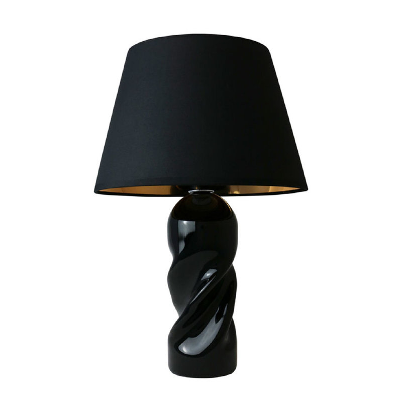 Pillar Glass Table Lamp, Black