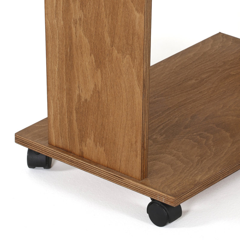 Dark Wood 45" Floor-Standing Podium with Wheels