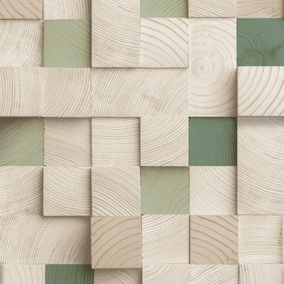 Papier peint blocs de bois
