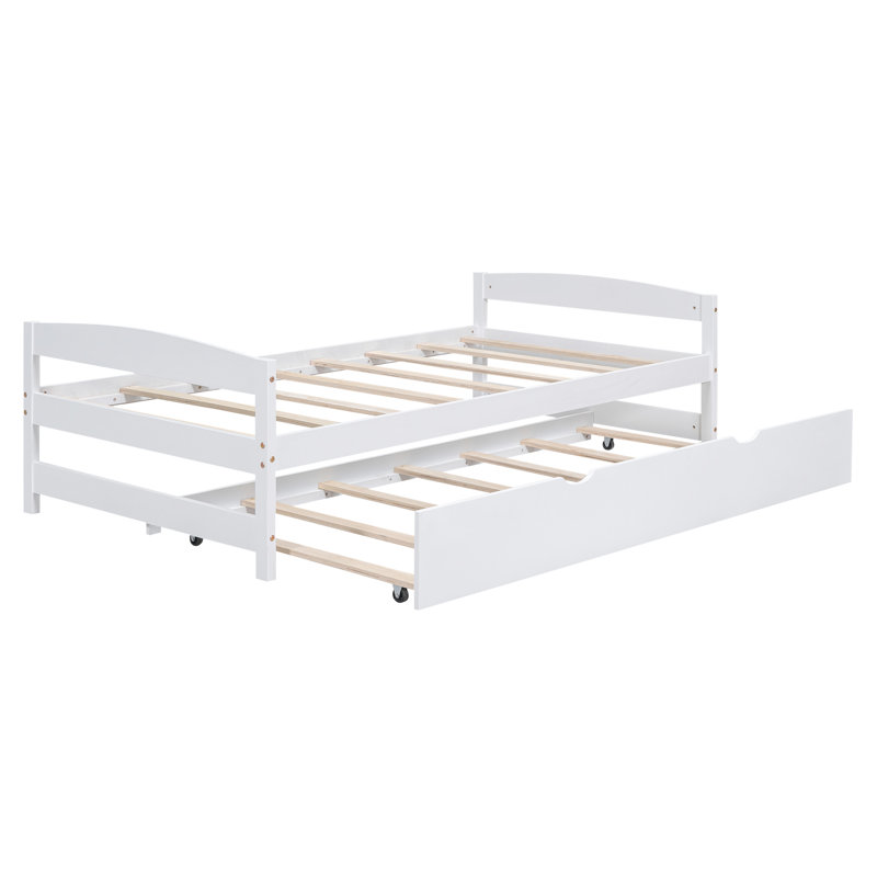 Lit avec lit gigogne, Blanc