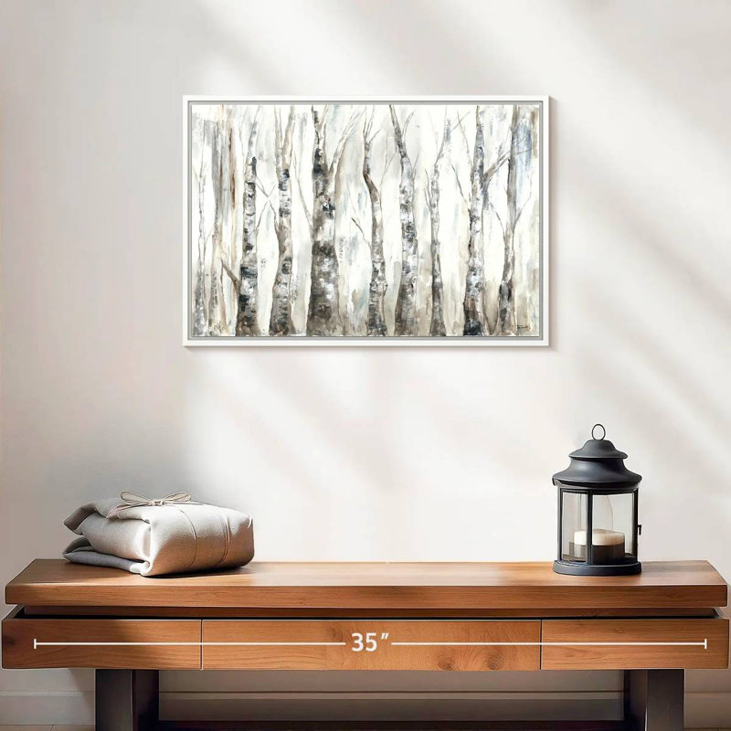 Winter Aspen Trunks - neutre, Cadre flottant blanc, 19 po x 13 po