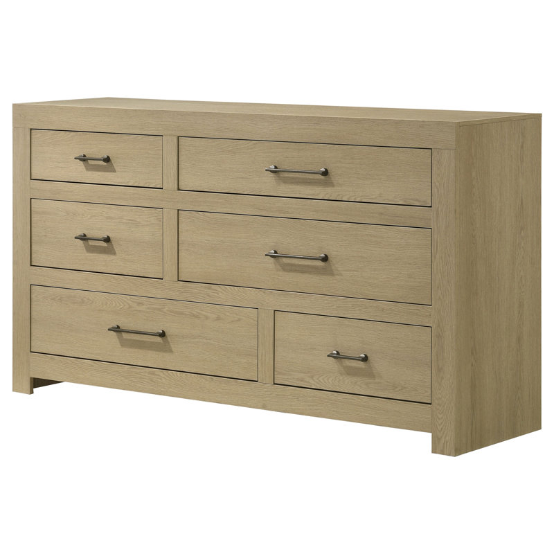 Commode de chambre 6 tiroirs Hendricks Chêne clair