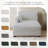Bentura Oversized Upholstered Sea Salt Grey Corduroy Modular Chaise Lounge with Armrests & Throw Pillows-257373545-210562815