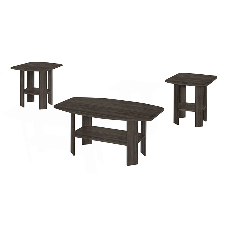 Ensemble de table, ensemble 3 pièces, café, bout, côté, décor, salon, stratifié, transitionnel, Chêne