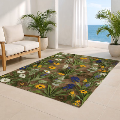 Tapis d'intérieur et d'extérieur brun Nature