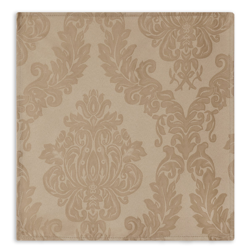 Burchfield 100% Polyester Damask Square Napkin, Beige